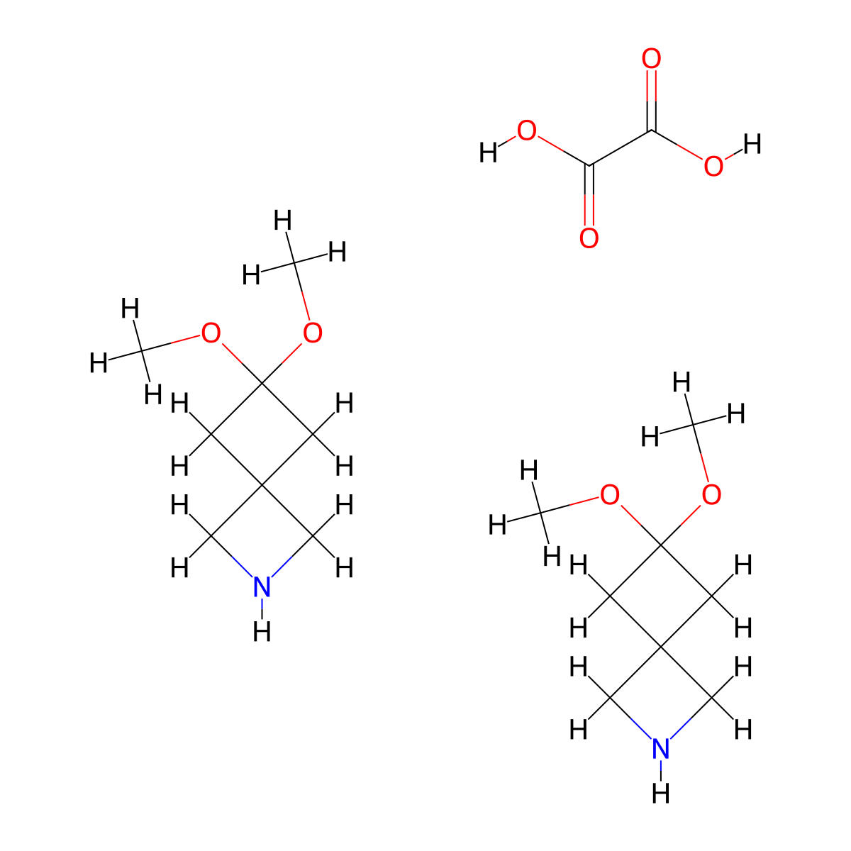 6,6-Dimethoxy-2-azaspiro[3.3]heptane;hemi(oxalic acid) molecular structure, CAS 2725790-89-4
