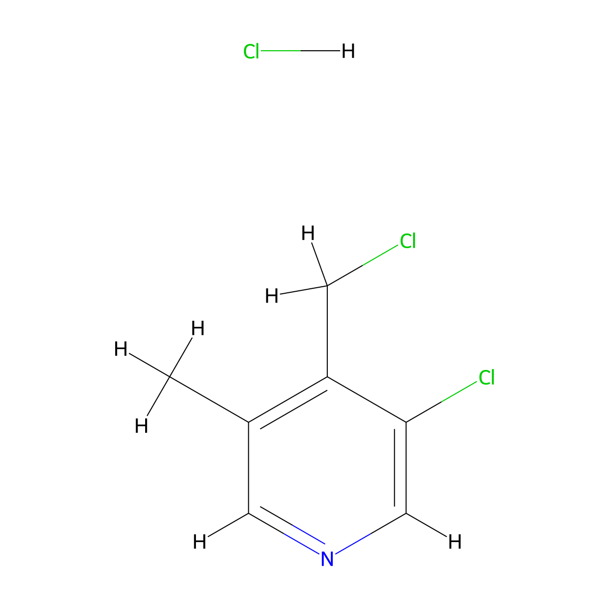 3-Chloro-4-(chloromethyl)-5-methyl-pyridine hydrochloride molecular structure, CAS 2725790-93-0