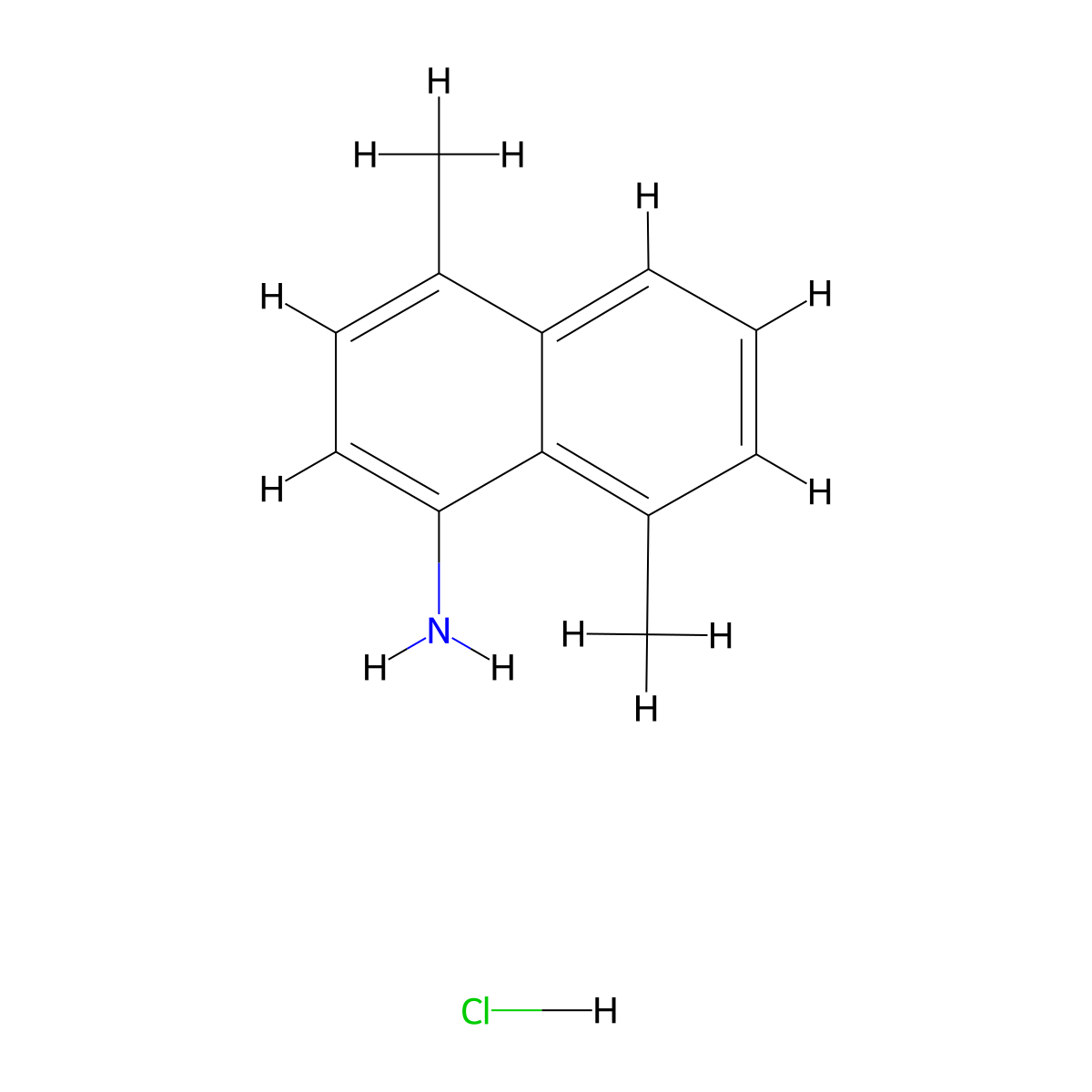 4,8-Dimethylnaphthalen-1-amine hydrochloride molecular structure, CAS 2725791-00-2