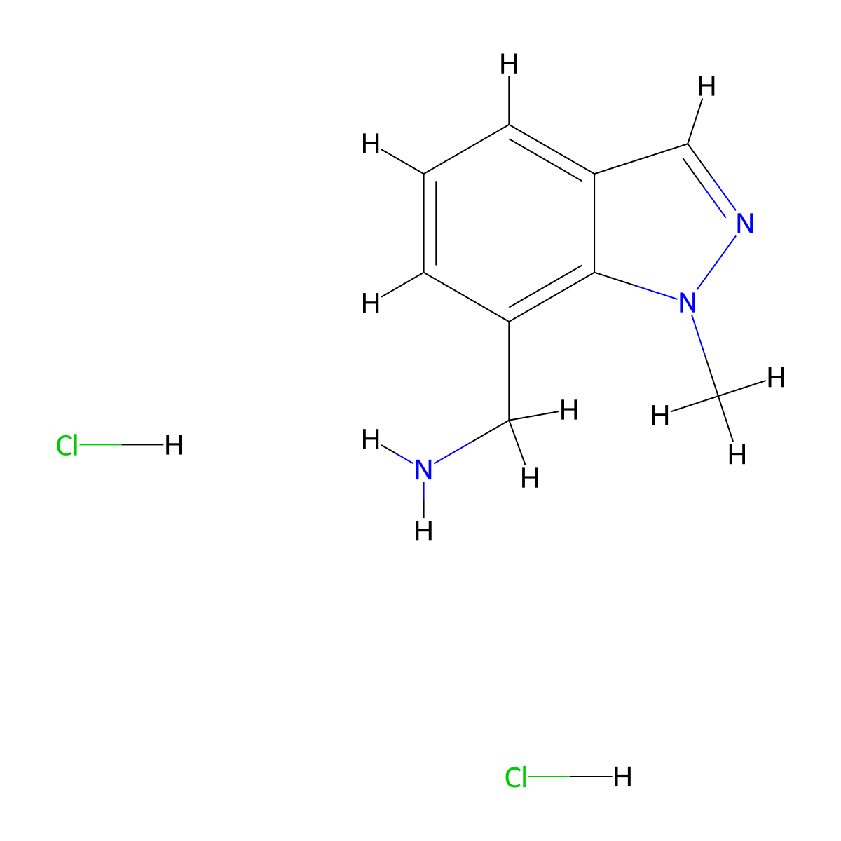 (1-Methylindazol-7-yl)methanamine dihydrochloride molecular structure, CAS 2725791-01-3