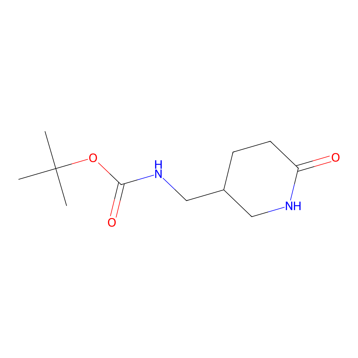 Tert-butyl N-[(6-oxo-3-piperidyl)methyl]carbamate molecular structure, CAS 2725791-05-7