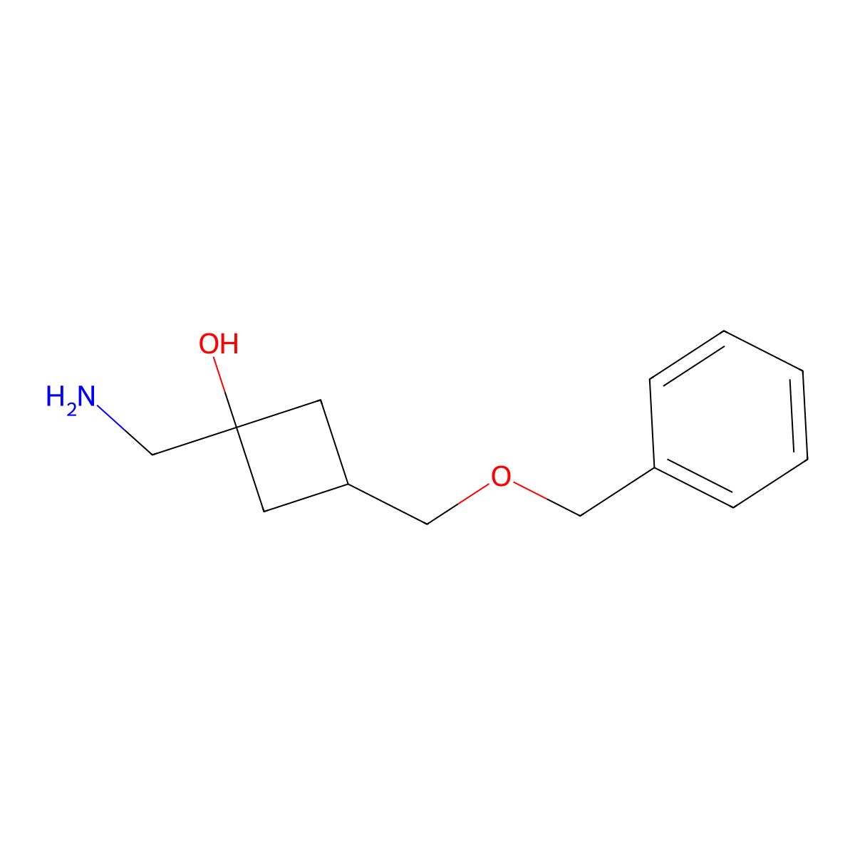 cis-1-(Aminomethyl)-3-(benzyloxymethyl)cyclobutanol molecular structure, CAS 2725791-13-7