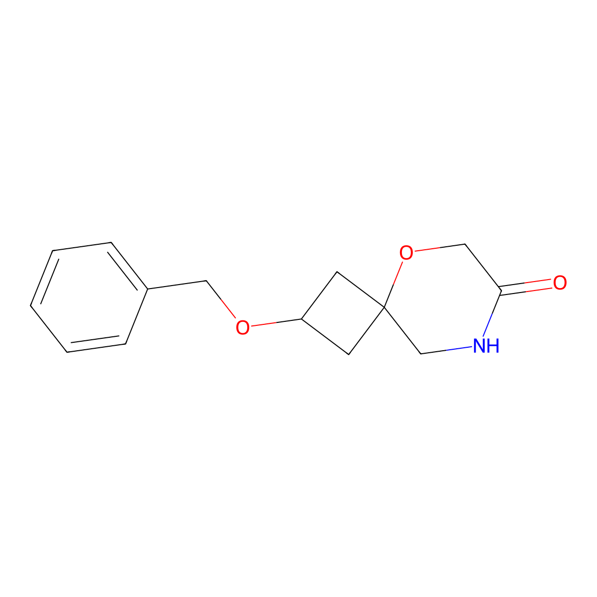 cis-2-benzyloxy-5-Oxa-8-azaspiro[3.5]nonan-7-one molecular structure, CAS 2725791-15-9