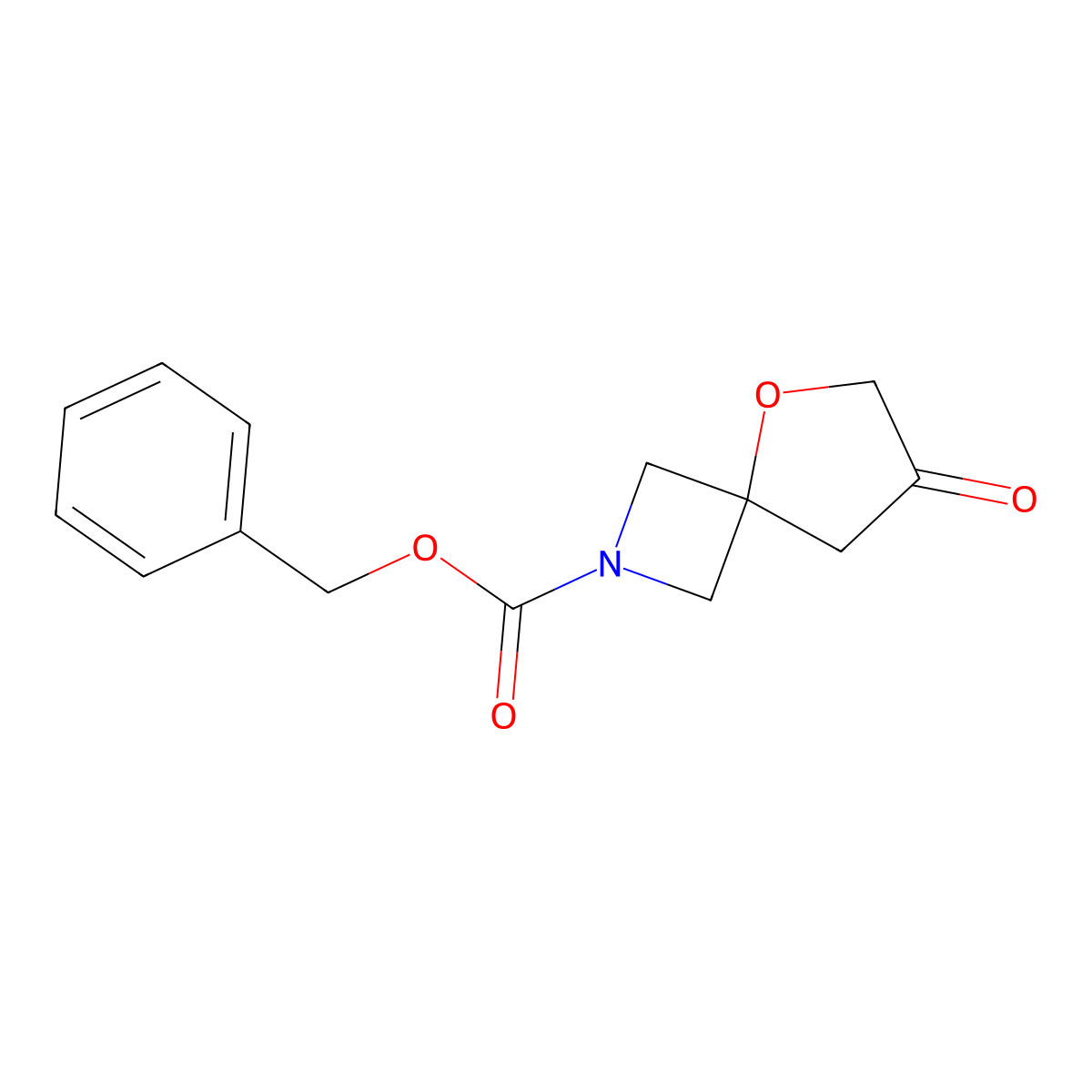 Benzyl 7-oxo-5-oxa-2-azaspiro[3.4]octane-2-carboxylate molecular structure, CAS 2725791-16-0