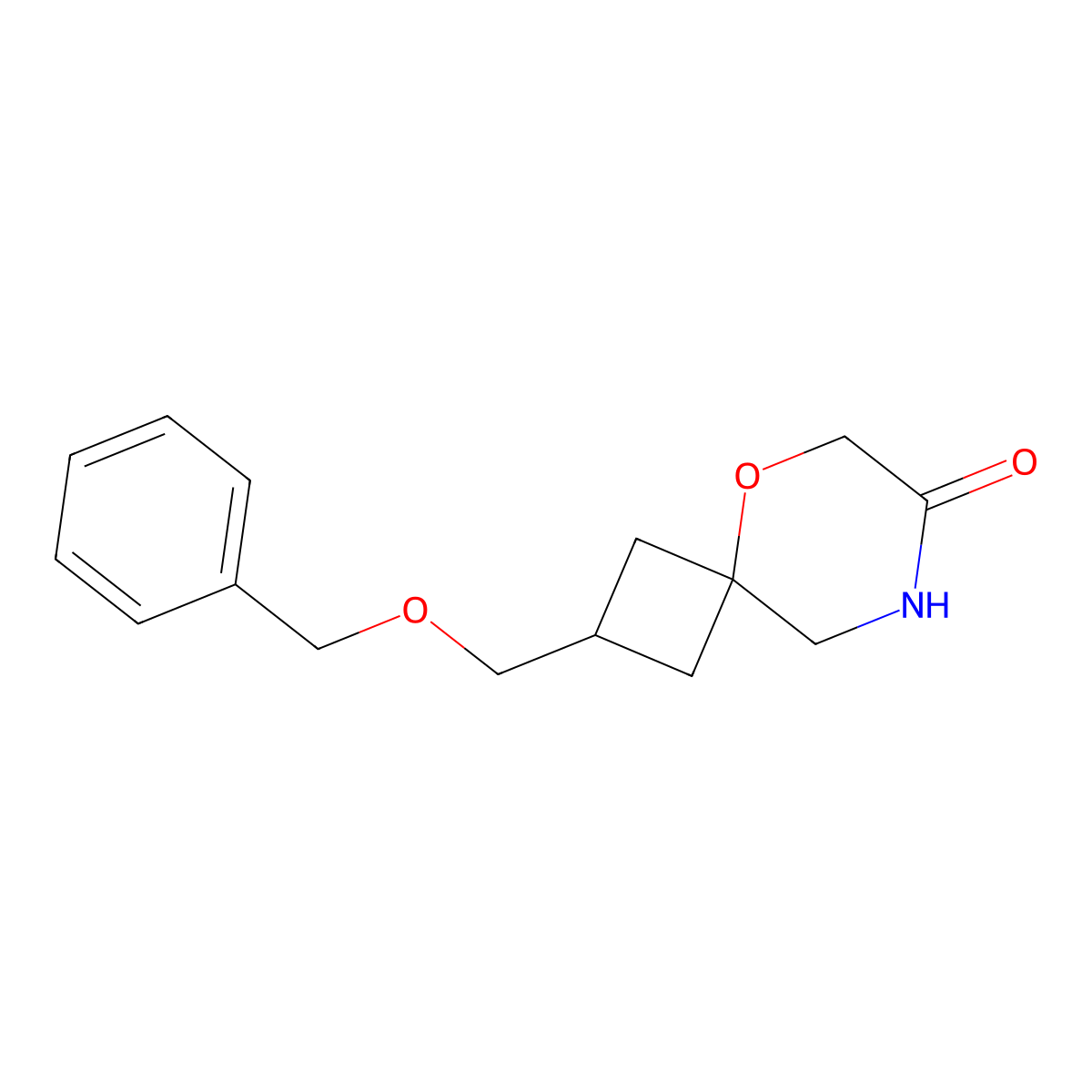 cis-2-(Benzyloxymethyl)-5-oxa-8-azaspiro[3.5]nonan-7-one molecular structure, CAS 2725791-17-1