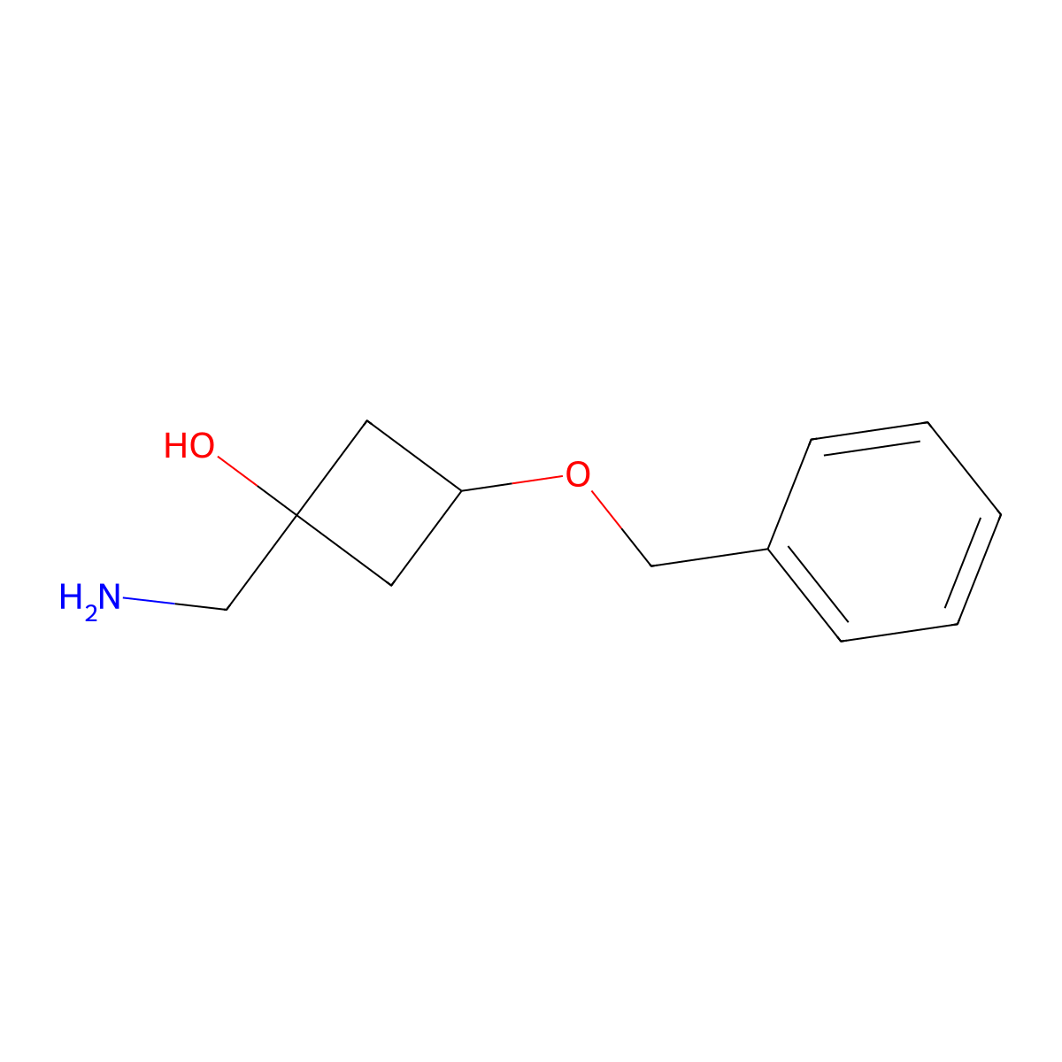 cis-1-(Aminomethyl)-3-benzyloxy-cyclobutanol molecular structure, CAS 2725791-18-2
