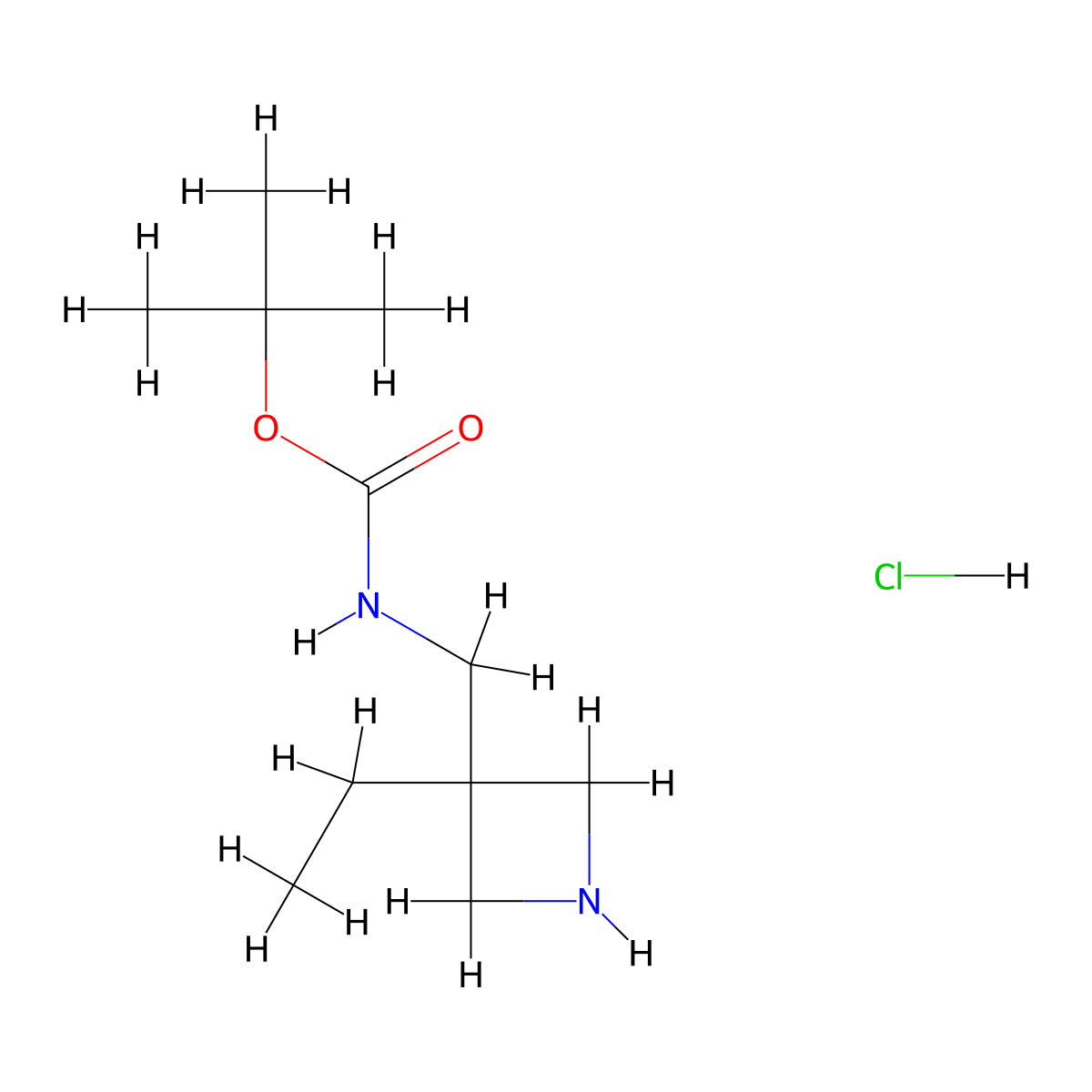 tert-butyl N-[(3-ethylazetidin-3-yl)methyl]carbamate;hydrochloride molecular structure, CAS 2725791-23-9
