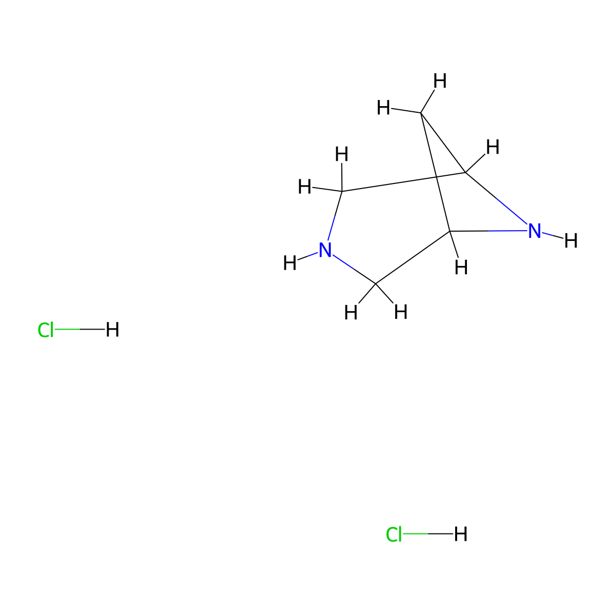 3,6-Diazabicyclo[3.1.1]heptane;dihydrochloride molecular structure, CAS 2725791-26-2