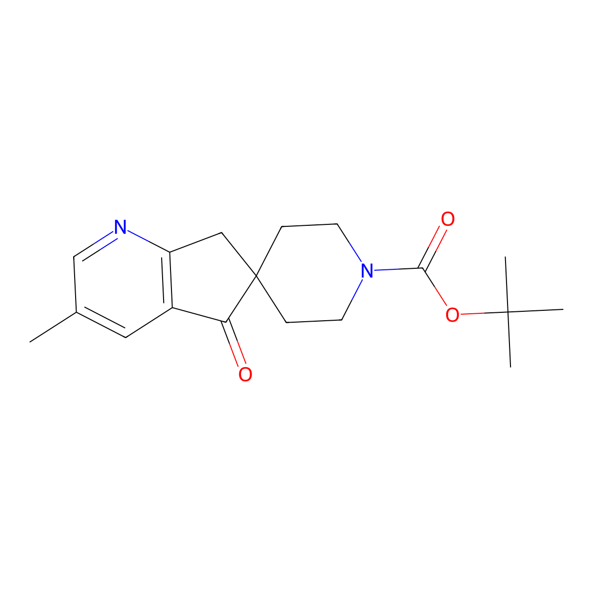 Tert-butyl 3-methyl-5-oxo-spiro[7H-cyclopenta[B]pyridine-6,4'-piperidine]-1'-carboxylate molecular structure, CAS 2725791-27-3