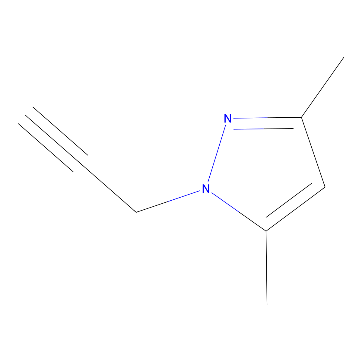 3,5-dimethyl-1-(prop-2-yn-1-yl)-1H-pyrazole molecular structure, CAS 27258-02-2