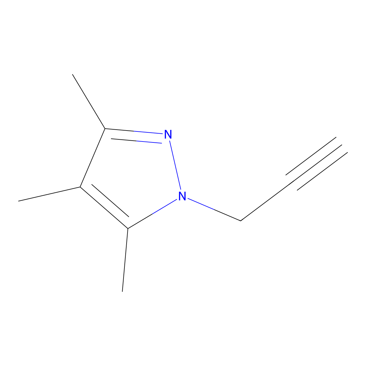 3,4,5-trimethyl-1-(prop-2-yn-1-yl)-1H-pyrazole molecular structure, CAS 27258-03-3