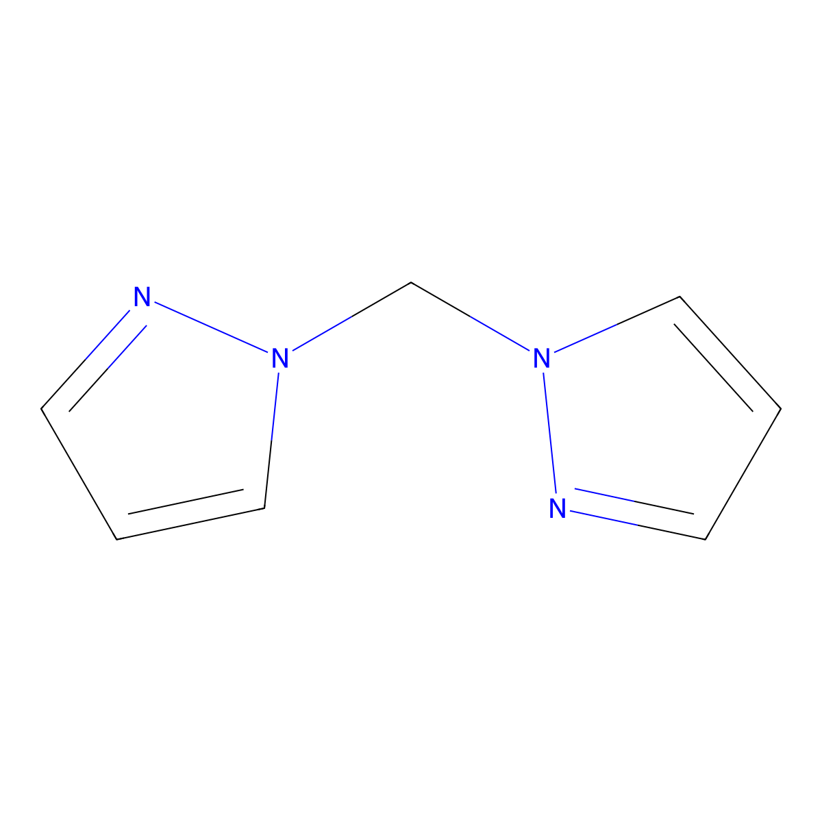 1H-Pyrazole, 1,1'-methylenebis- molecular structure, CAS 27258-04-4