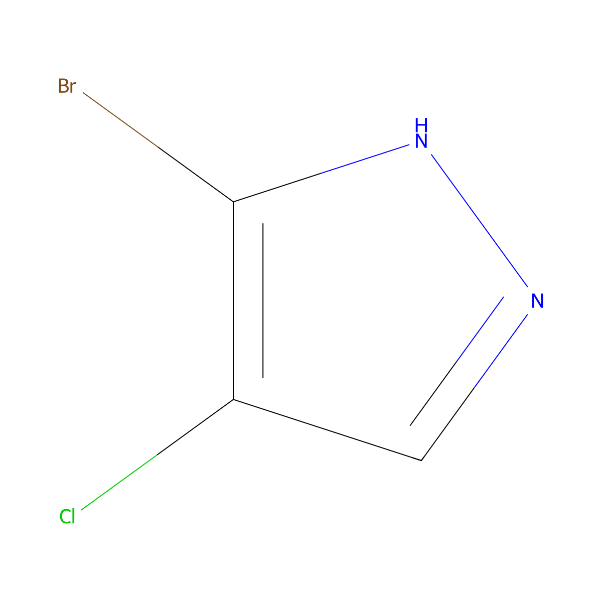 5-bromo-4-chloro-1H-pyrazole molecular structure, CAS 27258-12-4