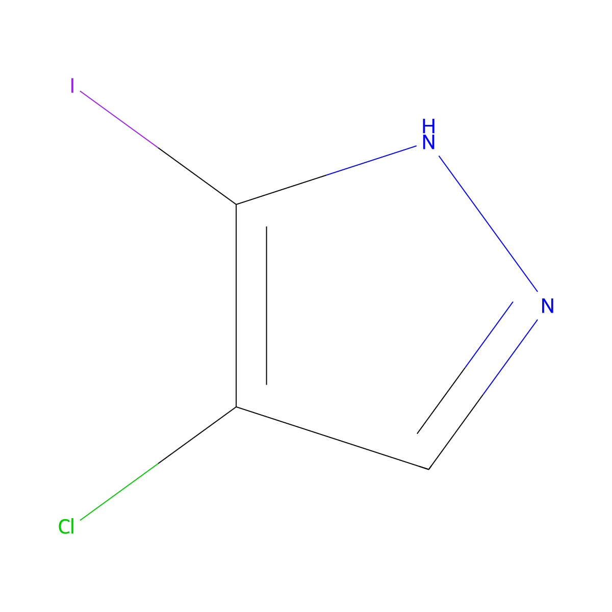 3-Iodo-4-chloro-1H-pyrazole molecular structure, CAS 27258-13-5