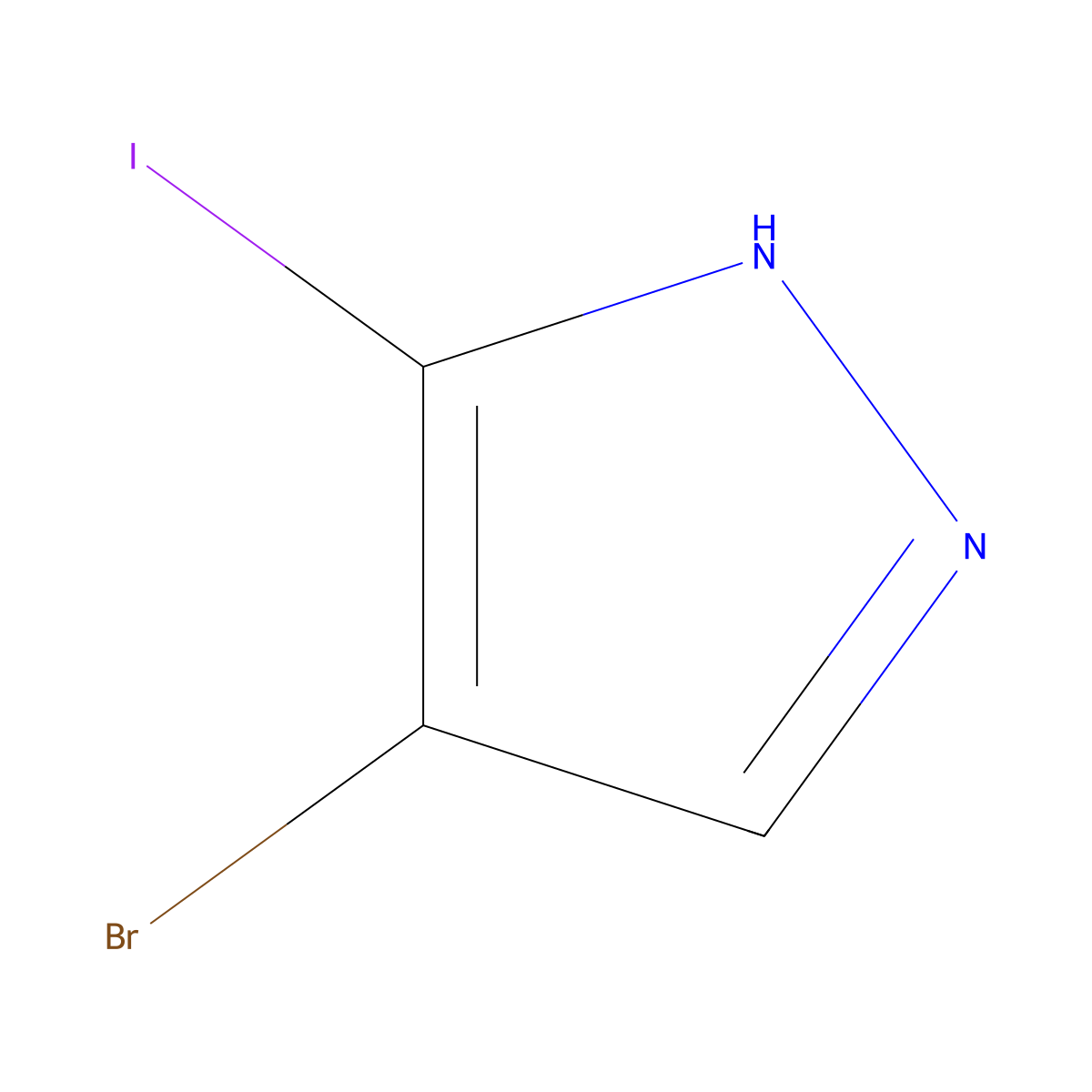 4-bromo-3-iodo-1H-pyrazole molecular structure, CAS 27258-14-6