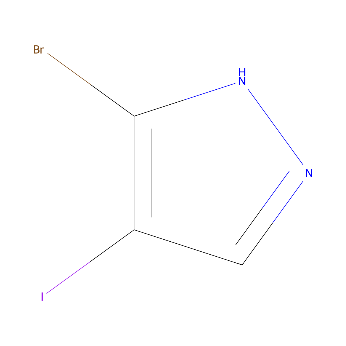 3-bromo-4-iodo-1H-pyrazole molecular structure, CAS 27258-15-7