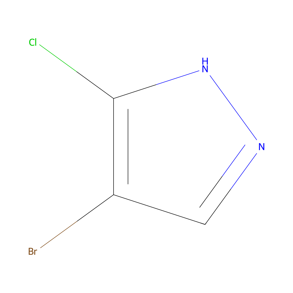 4-bromo-3-chloro-1H-pyrazole molecular structure, CAS 27258-18-0