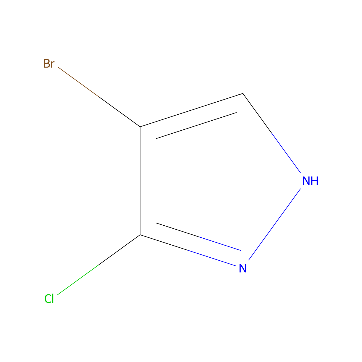 4-bromo-3-chloro-1H-pyrazole molecular structure, CAS 27258-18-0
