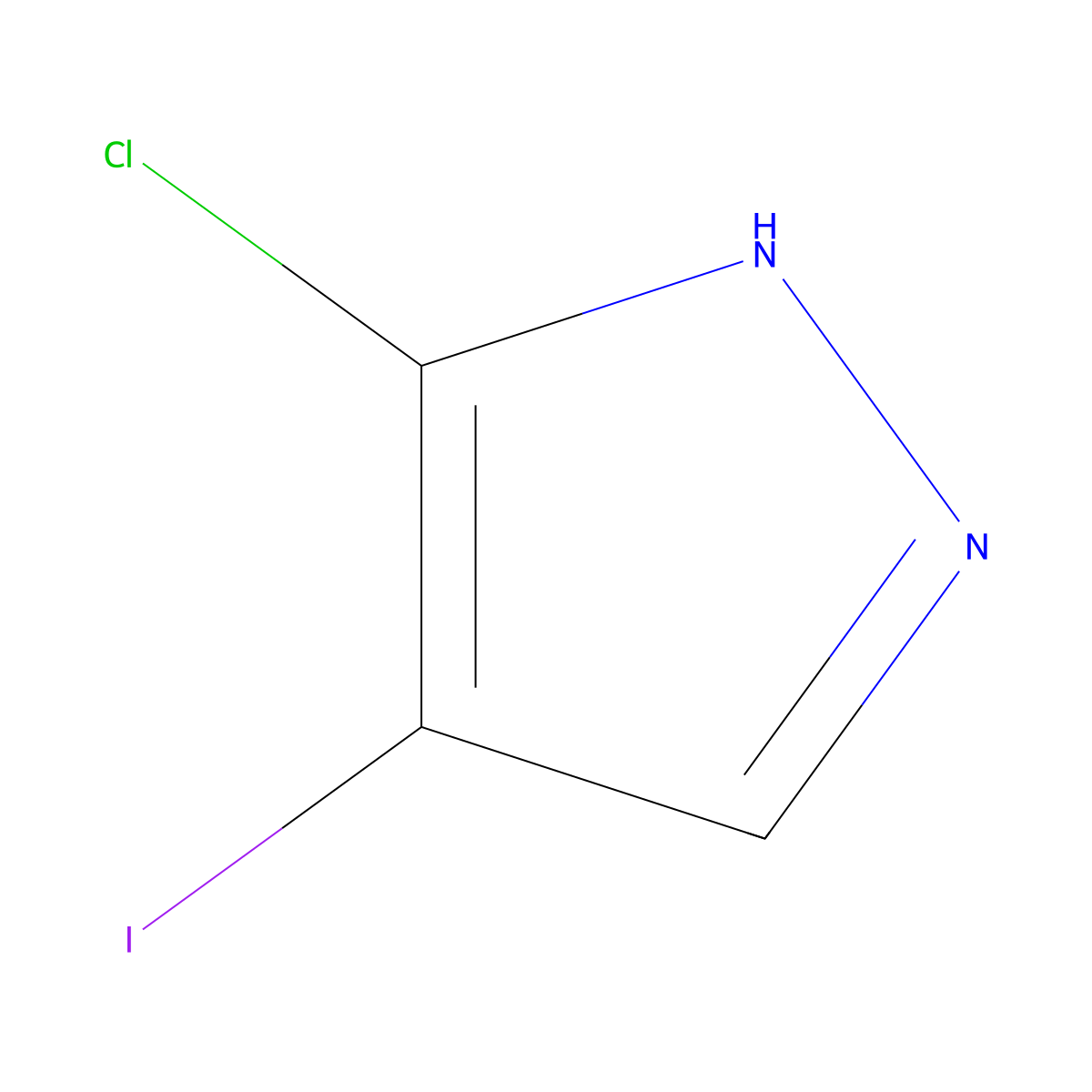 3-Chloro-4-iodo-1H-pyrazole molecular structure, CAS 27258-19-1