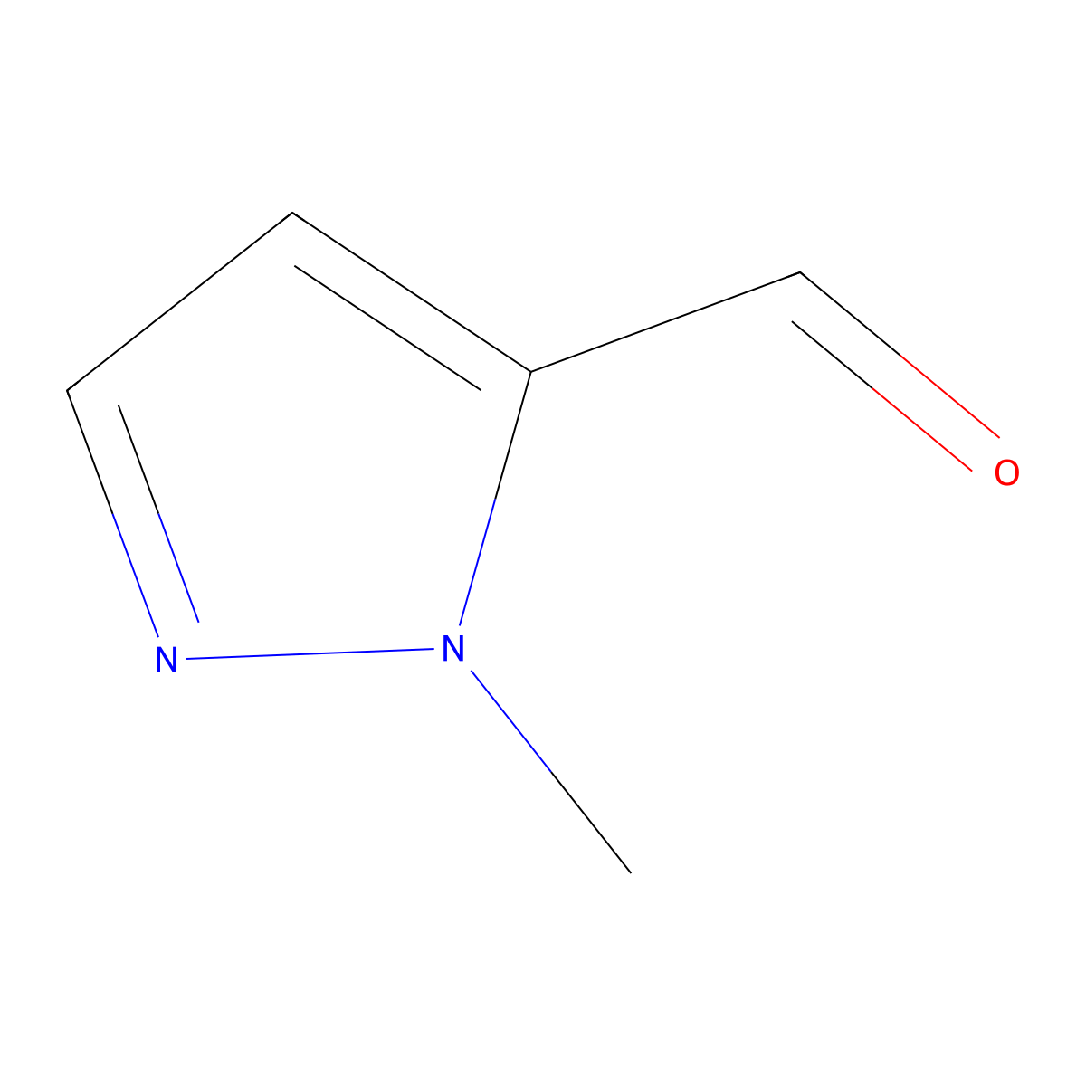 1-methyl-1H-pyrazole-5-carbaldehyde molecular structure, CAS 27258-33-9