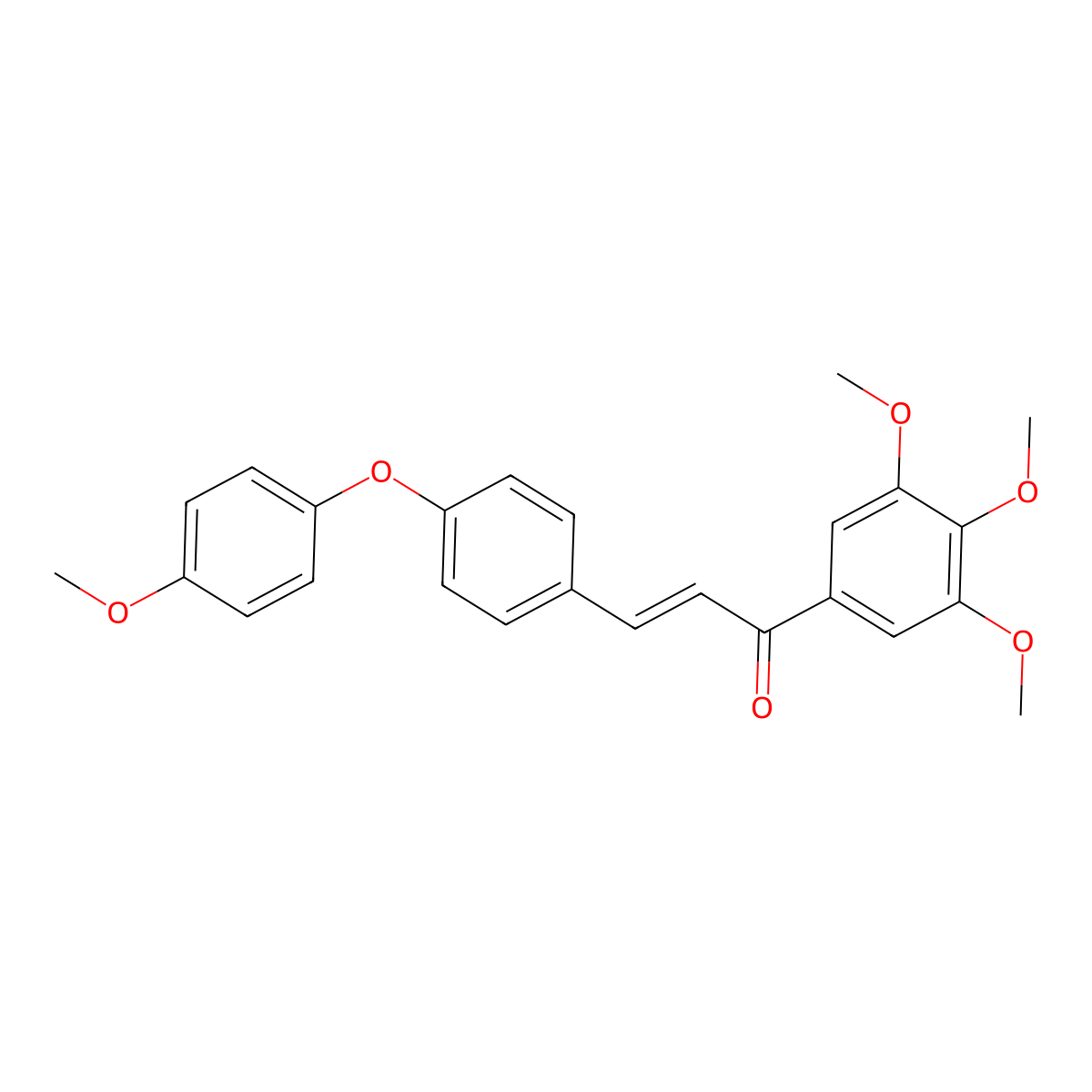 (E)-3-(4-(4-Methoxyphenoxy)phenyl)-1-(3,4,5-trimethoxyphenyl)prop-2-en-1-one molecular structure, CAS 2725863-08-9