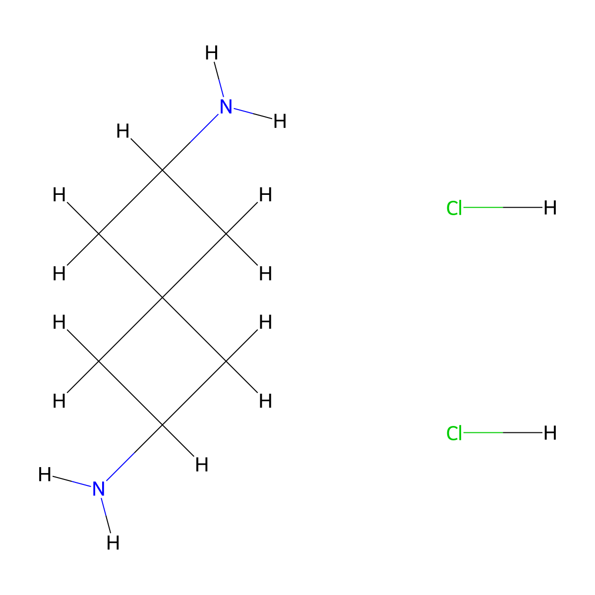 Spiro[3.3]heptane-2,6-diamine dihydrochloride molecular structure, CAS 27259-95-6
