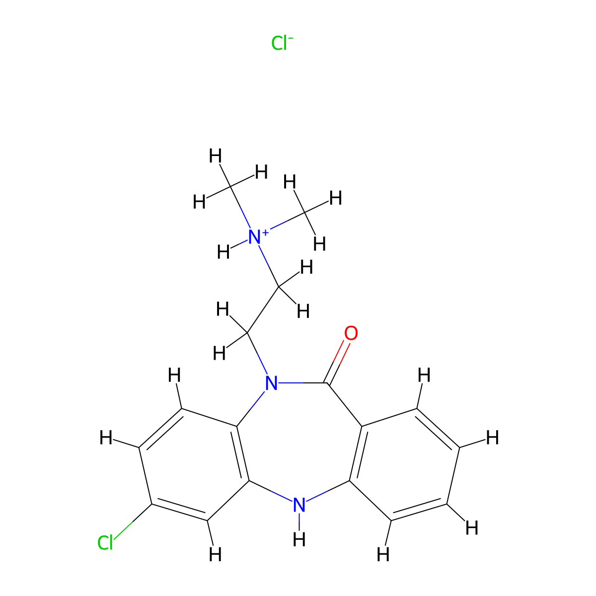 Clobenzepam hydrochloride molecular structure, CAS 2726-03-6