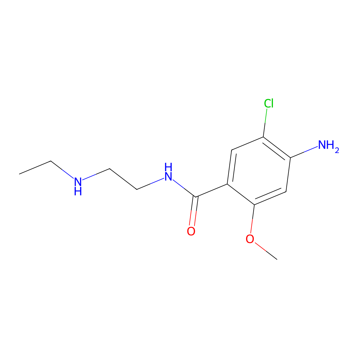 Desethylmetoclopramide molecular structure, CAS 27260-19-1