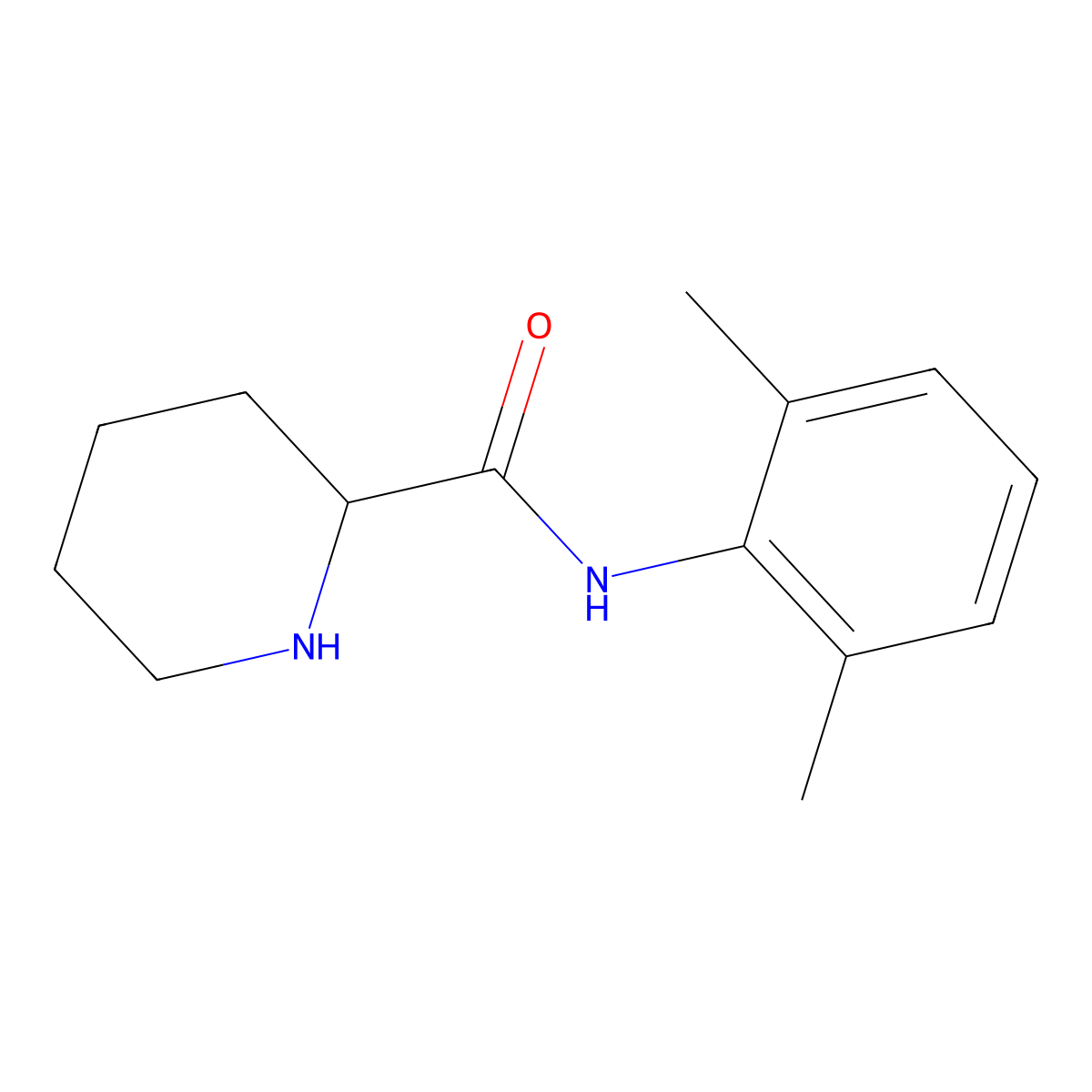 2',6'-Pipecoloxylidide, (+)- molecular structure, CAS 27262-40-4