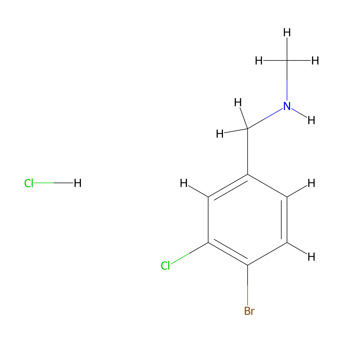 [(4-Bromo-3-chlorophenyl)methyl](methyl)aminehydrochloride molecular structure, CAS 2727073-66-5