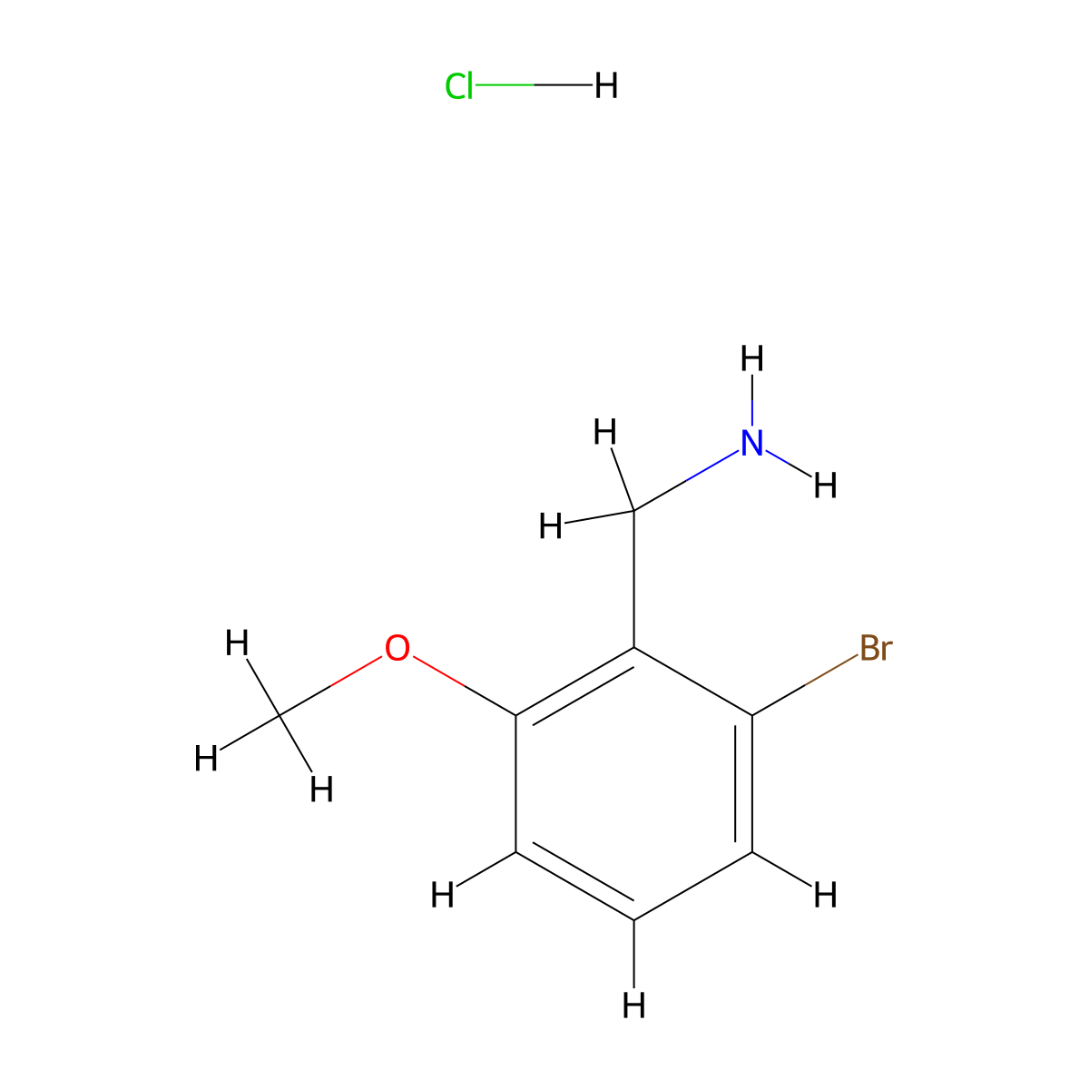 1-(2-Bromo-6-methoxyphenyl)methanamine hydrochloride molecular structure, CAS 2727073-95-0