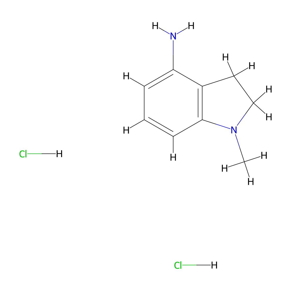 1-methyl-2,3-dihydro-1H-indol-4-amine dihydrochloride molecular structure, CAS 2727074-25-9