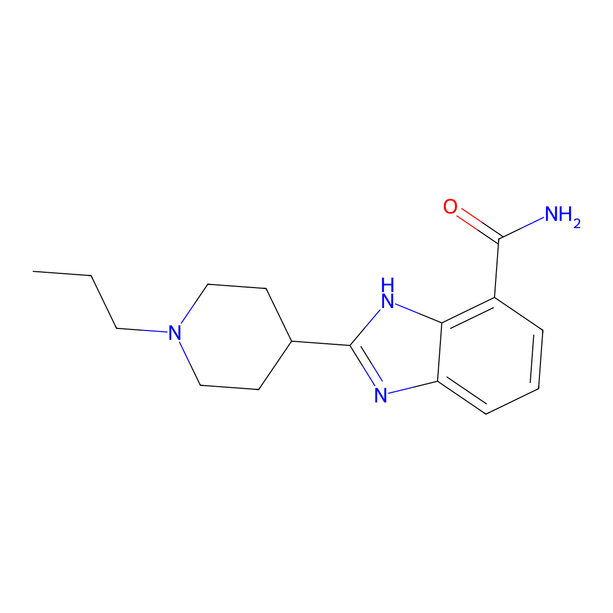 2-(1-propylpiperidin-4-yl)-1H-benzimidazole-4-carboxamide molecular structure, CAS 272769-49-0