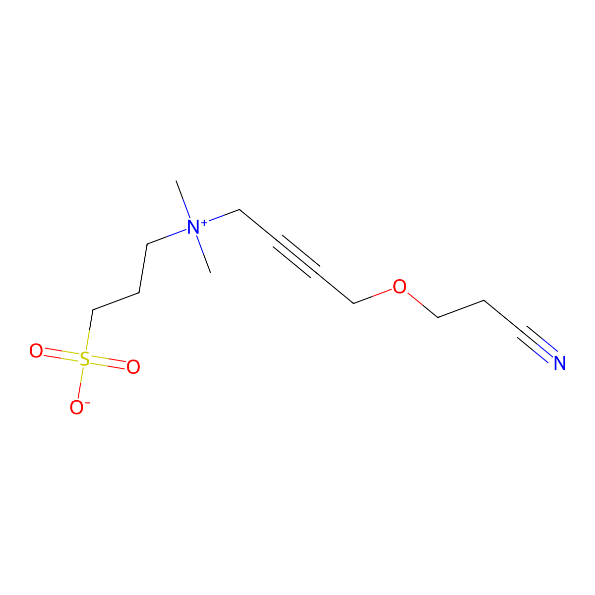 3-[4-(2-Cyanoethoxy)but-2-ynyl-dimethylazaniumyl]propane-1-sulfonate molecular structure, CAS 272769-93-4