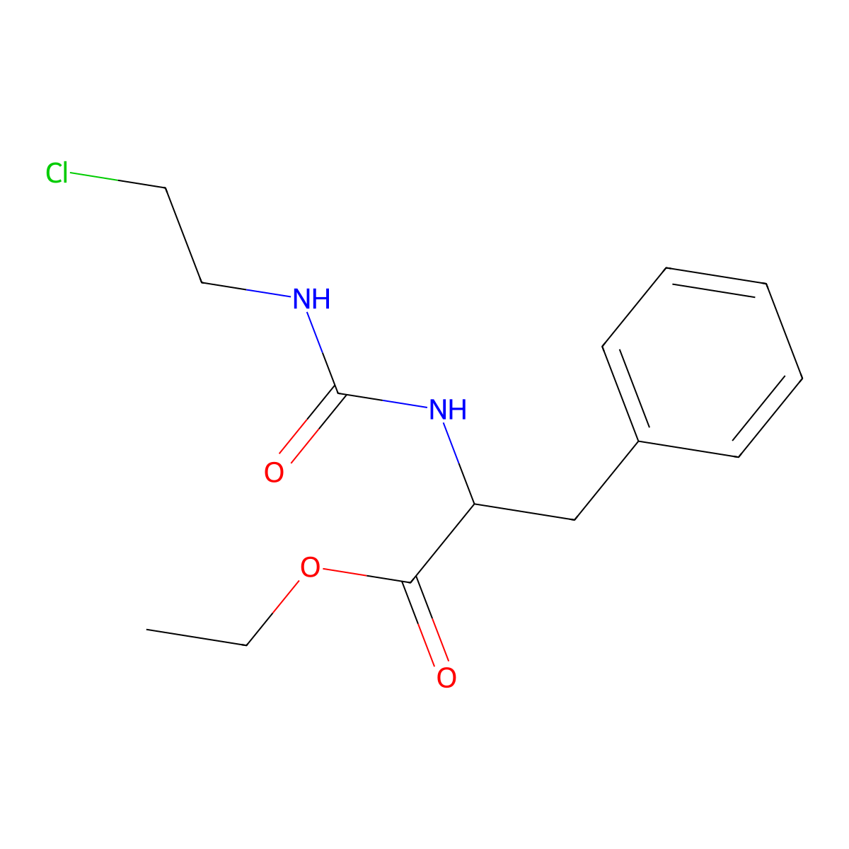 Ethyl 2-(2-chloroethylcarbamoylamino)-3-phenylpropanoate molecular structure, CAS 272770-00-0