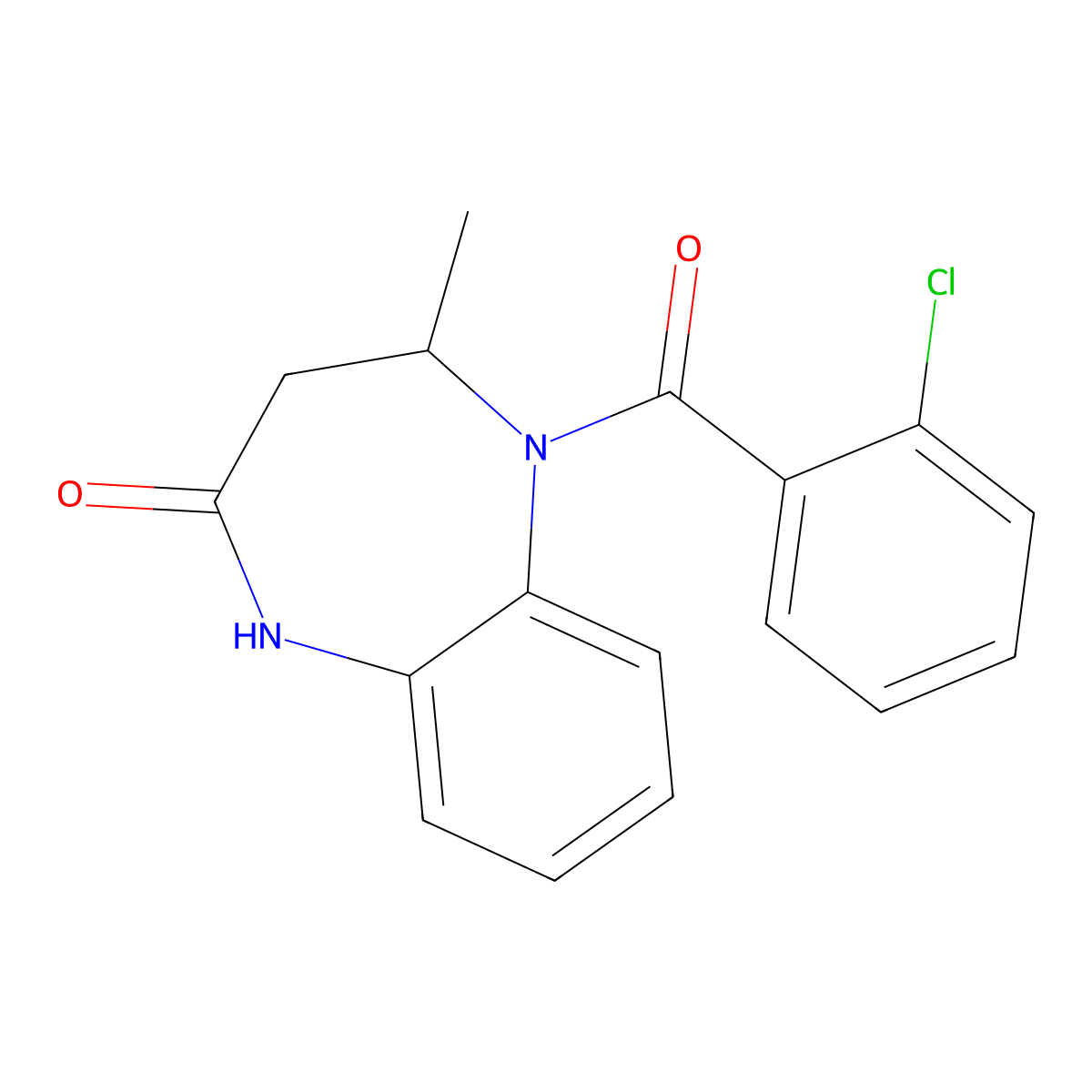 5-(2-chlorobenzoyl)-4-methyl-2,3,4,5-tetrahydro-1H-1,5-benzodiazepin-2-one molecular structure, CAS 272770-04-4