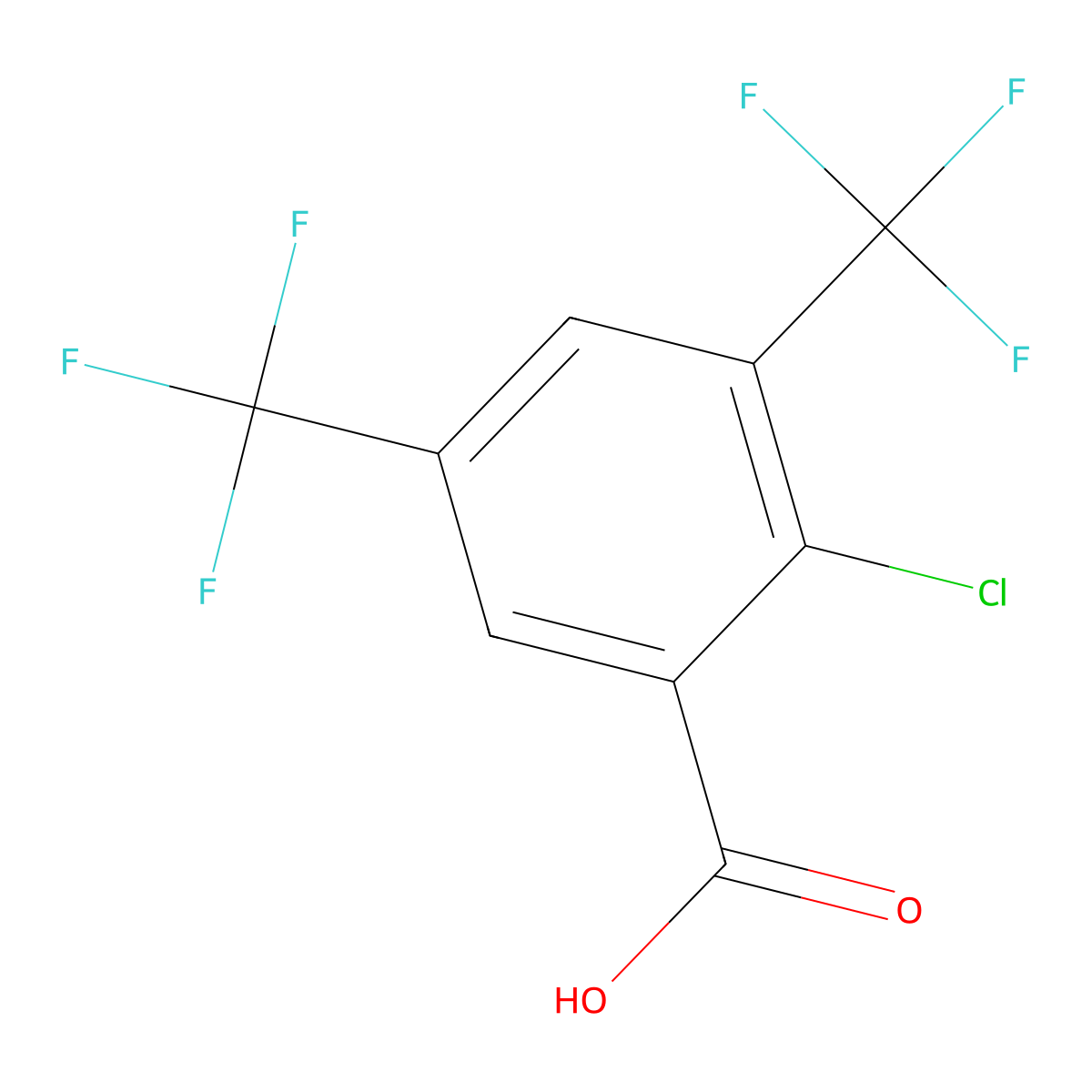 2-Chloro-3,5-bis(trifluoromethyl)benzoic acid molecular structure, CAS 272772-76-6