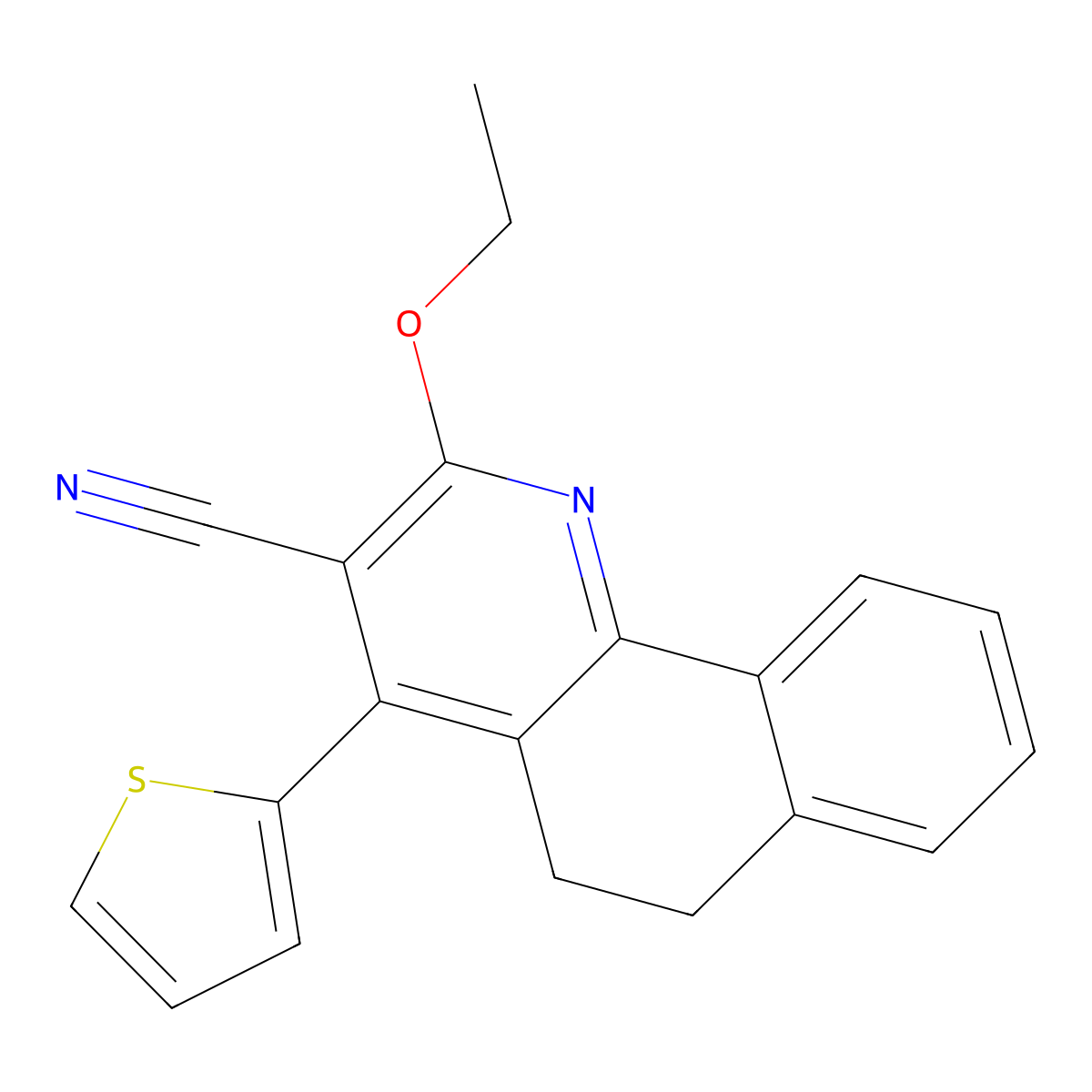 2-Ethoxy-4-(2-thienyl)-5,6-dihydrobenzo[h]quinoline-3-carbonitrile molecular structure, CAS 272775-24-3