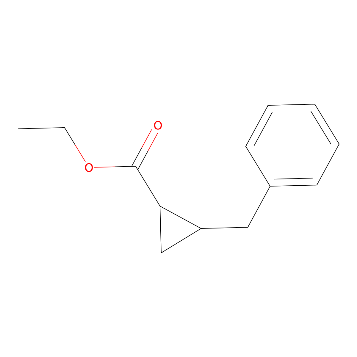rac-ethyl (1R,2S)-2-benzylcyclopropane-1-carboxylate molecular structure, CAS 27278-76-8