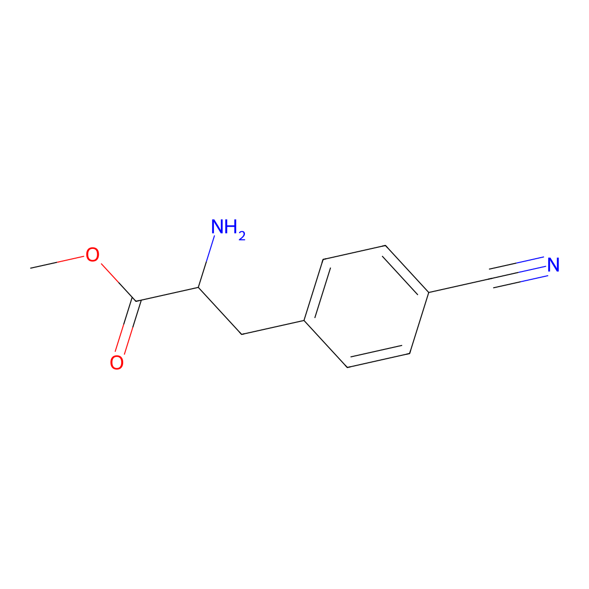 (S)-methyl 2-amino-3-(4-cyanophenyl)propanoate molecular structure, CAS 272784-76-6