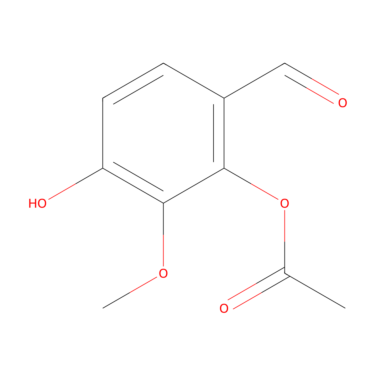 6-Formyl-3-hydroxy-2-methoxyphenyl acetate molecular structure, CAS 272785-31-6