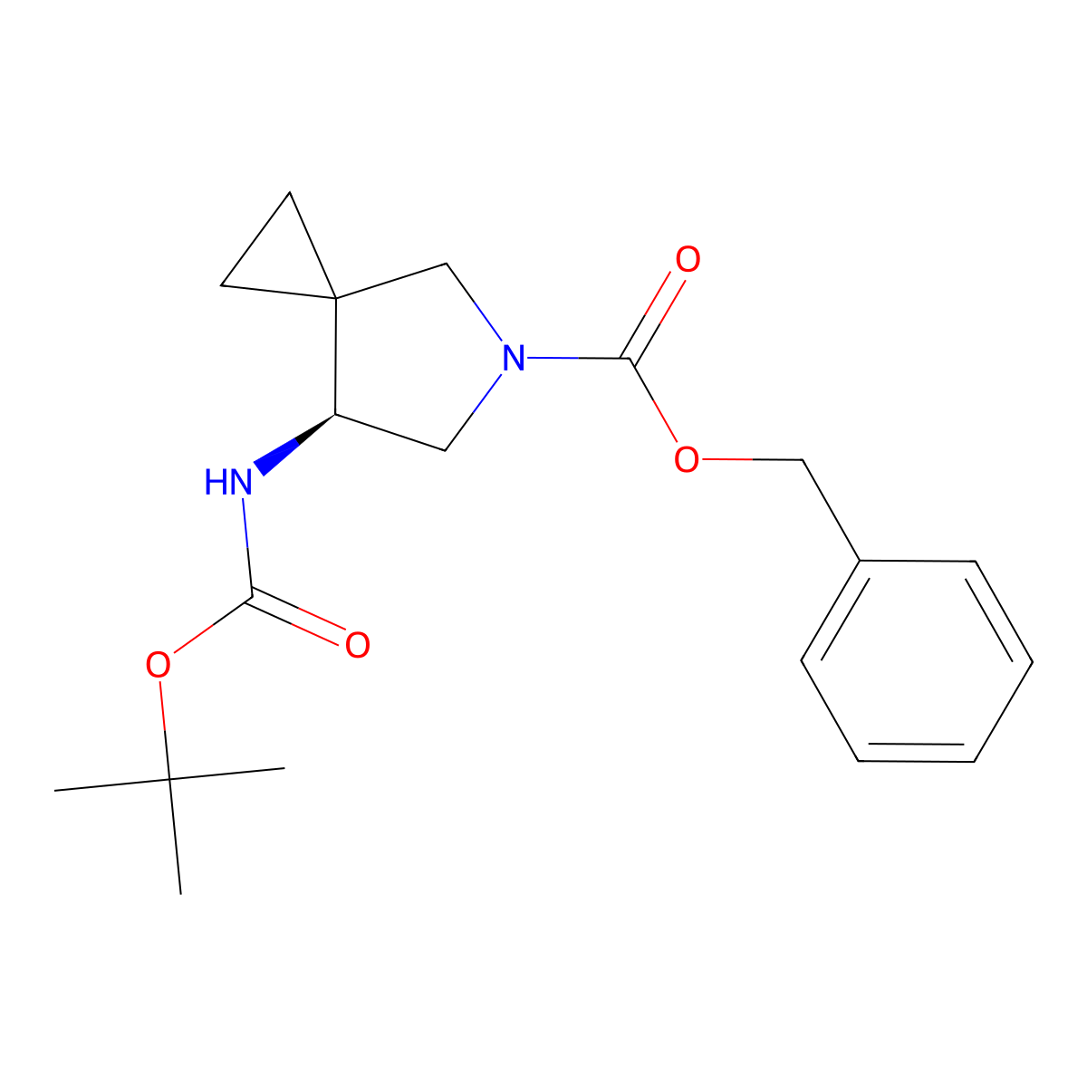 (S)-N-Boc-5-Cbz-5-azaspiro[2.4]heptan-7-amine molecular structure, CAS 2727885-10-9