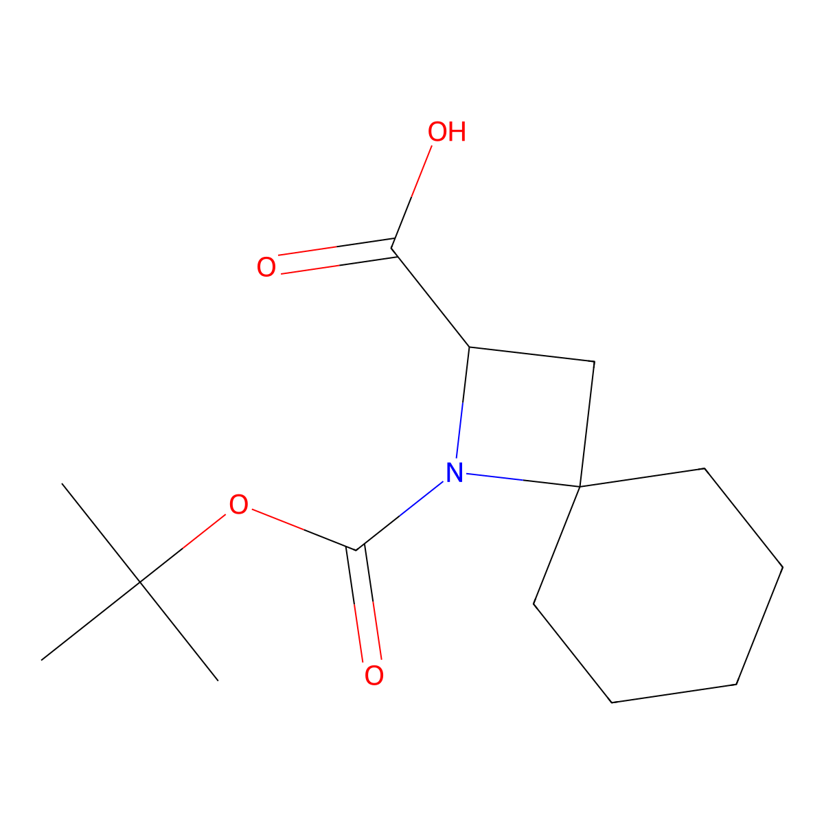 1-[(Tert-butoxy)carbonyl]-1-azaspiro[3.5]nonane-2-carboxylic acid molecular structure, CAS 2727954-96-1