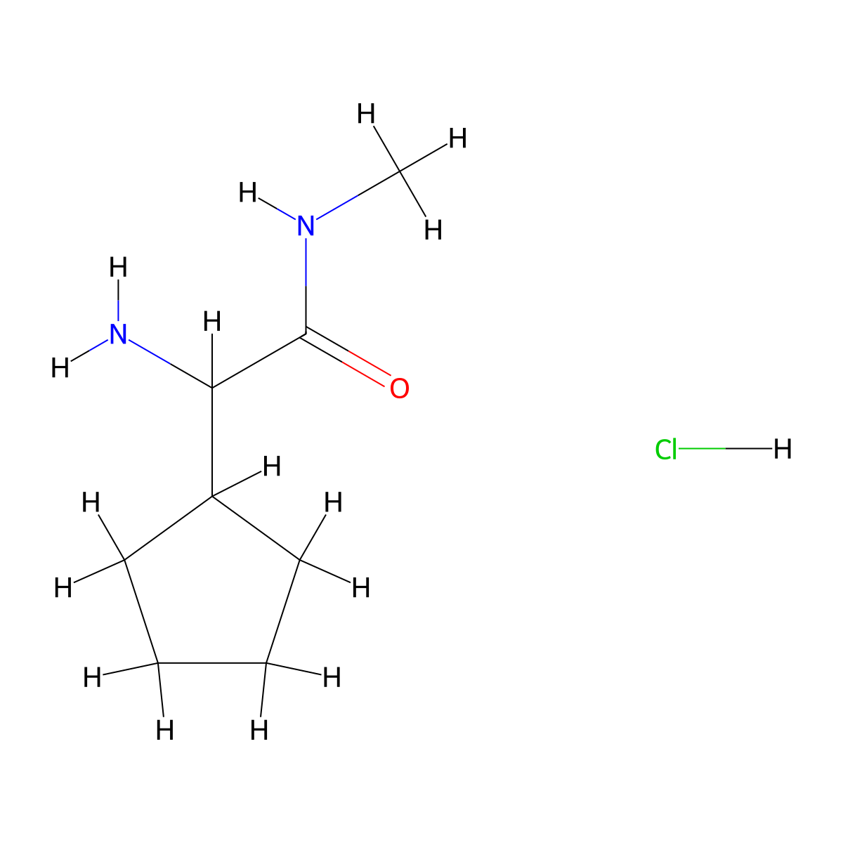 2-amino-2-cyclopentyl-N-methylacetamide hydrochloride molecular structure, CAS 2727959-91-1