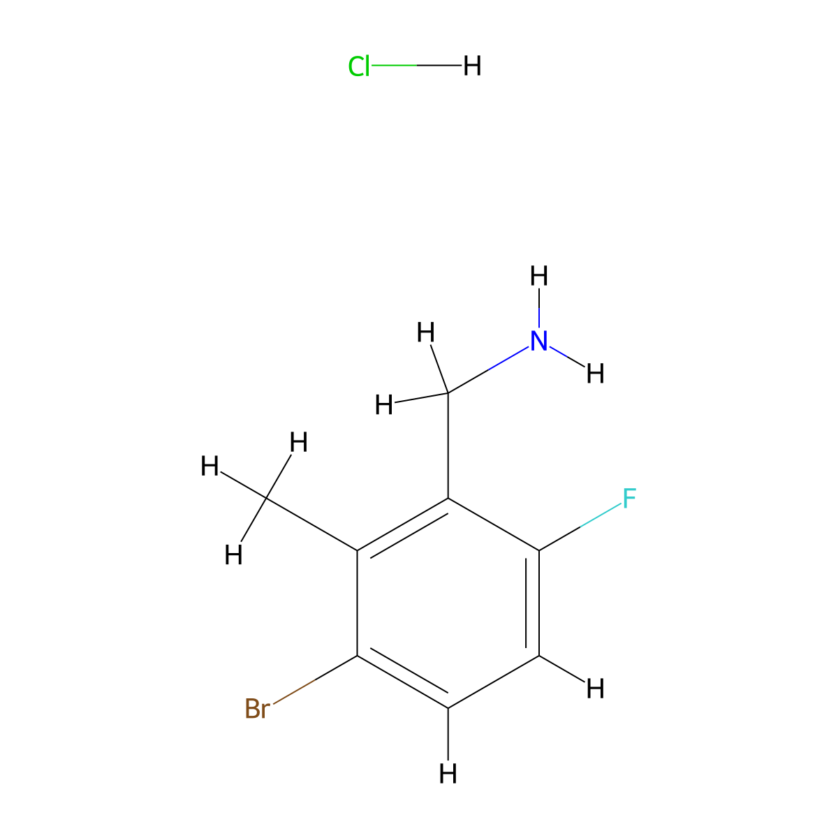 1-(3-Bromo-6-fluoro-2-methylphenyl)methanaminehydrochloride molecular structure, CAS 2727976-44-3