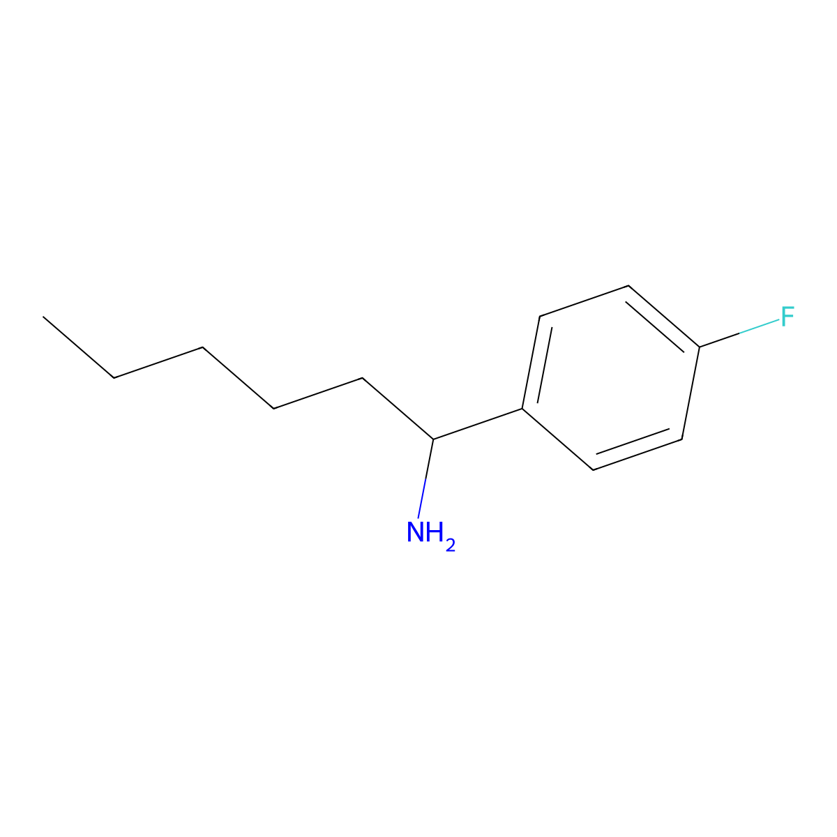1-(4-Fluorophenyl)hexan-1-amine molecular structure, CAS 2728-88-3