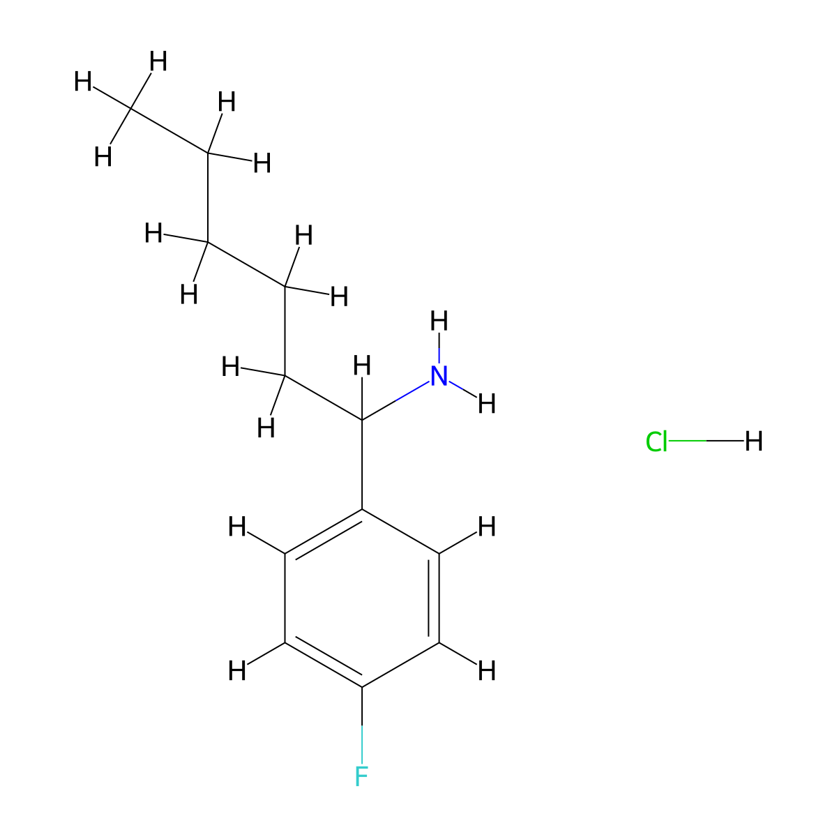 1-(4-Fluorophenyl)hexan-1-amine hydrochloride molecular structure, CAS 2728-89-4