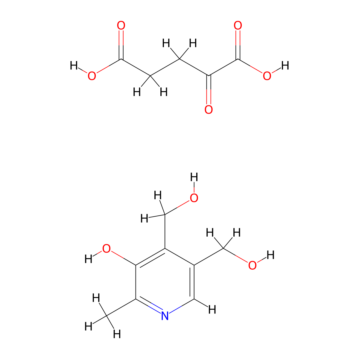 Pentanedioic acid, 2-oxo-, compd. with 5-hydroxy-6-methyl-3,4-pyridinedimethanol (1:1) molecular structure, CAS 27280-85-9