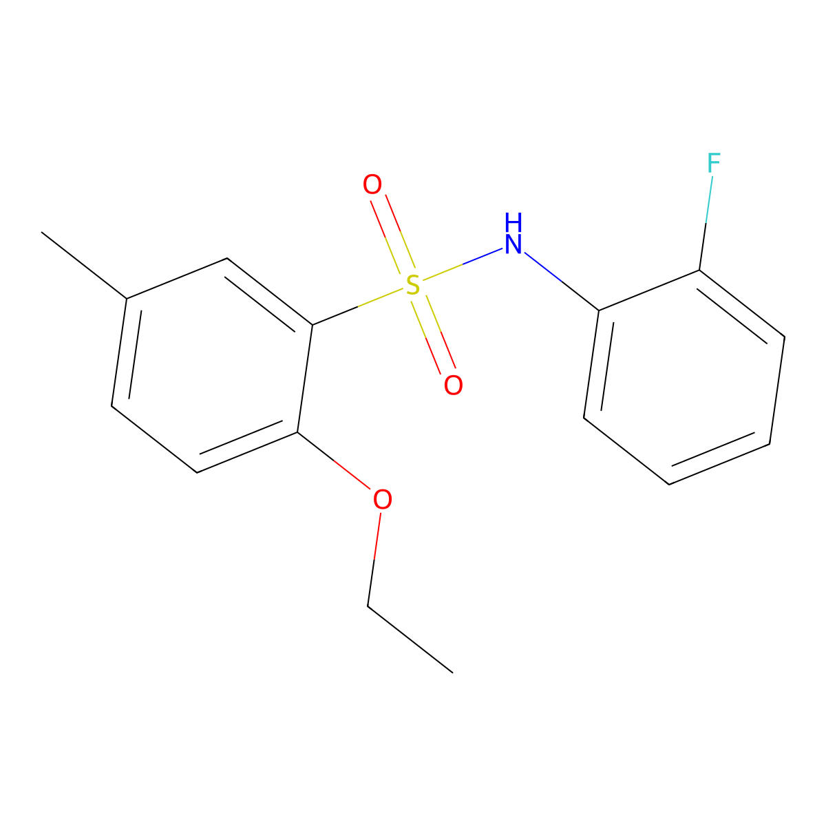 2-ethoxy-N-(2-fluorophenyl)-5-methylbenzenesulfonamide molecular structure, CAS 2728008-93-1