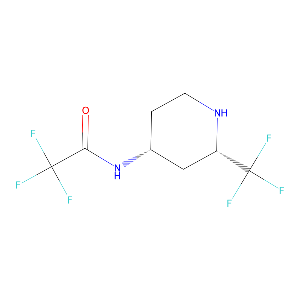 rac-2,2,2-trifluoro-N-[(2R,4S)-2-(trifluoromethyl)piperidin-4-yl]acetamide molecular structure, CAS 2728030-44-0